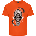 Grim Reaper Time Biker Skull Rock Music Kids T-Shirt Childrens Orange