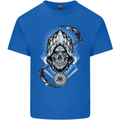 Grim Reaper Time Biker Skull Rock Music Kids T-Shirt Childrens Royal Blue