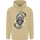 Grim Reaper Time Biker Skull Rock Music Mens 80% Cotton Hoodie Sand