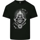 Grim Reaper Time Biker Skull Rock Music Mens Cotton T-Shirt Tee Top Black