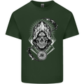 Grim Reaper Time Biker Skull Rock Music Mens Cotton T-Shirt Tee Top Forest Green