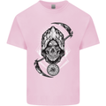 Grim Reaper Time Biker Skull Rock Music Mens Cotton T-Shirt Tee Top Light Pink