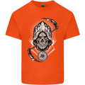 Grim Reaper Time Biker Skull Rock Music Mens Cotton T-Shirt Tee Top Orange