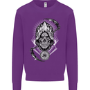 Grim Reaper Time Biker Skull Rock Music Mens Sweatshirt Jumper Purple