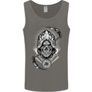 Grim Reaper Time Biker Skull Rock Music Mens Vest Tank Top Charcoal