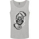 Grim Reaper Time Biker Skull Rock Music Mens Vest Tank Top Sports Grey