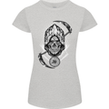 Grim Reaper Time Biker Skull Rock Music Womens Petite Cut T-Shirt Sports Grey