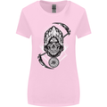 Grim Reaper Time Biker Skull Rock Music Womens Wider Cut T-Shirt Light Pink