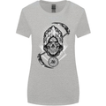 Grim Reaper Time Biker Skull Rock Music Womens Wider Cut T-Shirt Sports Grey