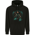 Grim Reaper Time Skull Death Gothic Childrens Kids Hoodie Black