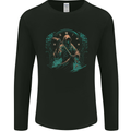 Grim Reaper Time Skull Death Gothic Mens Long Sleeve T-Shirt Black