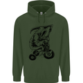 Grim Reaper Trike Bicycle Cycling Gothic Childrens Kids Hoodie Forest Green