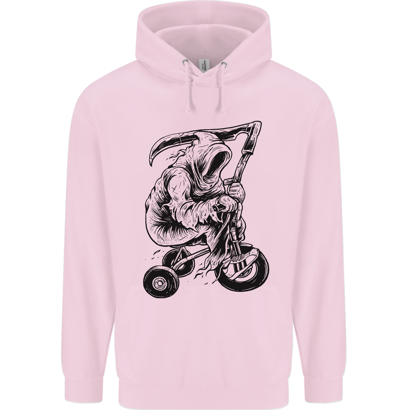 Grim Reaper Trike Bicycle Cycling Gothic Childrens Kids Hoodie Light Pink