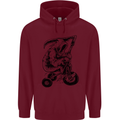 Grim Reaper Trike Bicycle Cycling Gothic Childrens Kids Hoodie Maroon