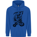 Grim Reaper Trike Bicycle Cycling Gothic Childrens Kids Hoodie Royal Blue