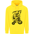 Grim Reaper Trike Bicycle Cycling Gothic Childrens Kids Hoodie Yellow