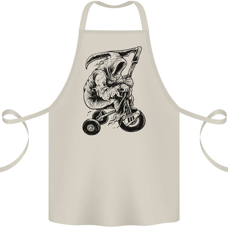 Grim Reaper Trike Bicycle Cycling Gothic Cotton Apron 100% Organic Natural