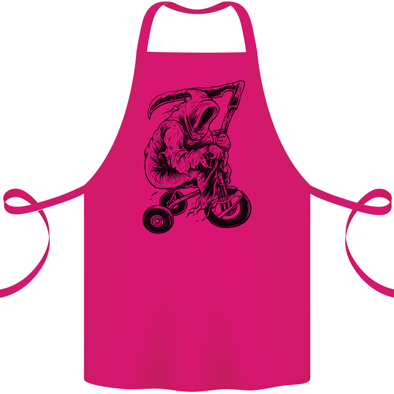 Grim Reaper Trike Bicycle Cycling Gothic Cotton Apron 100% Organic Pink