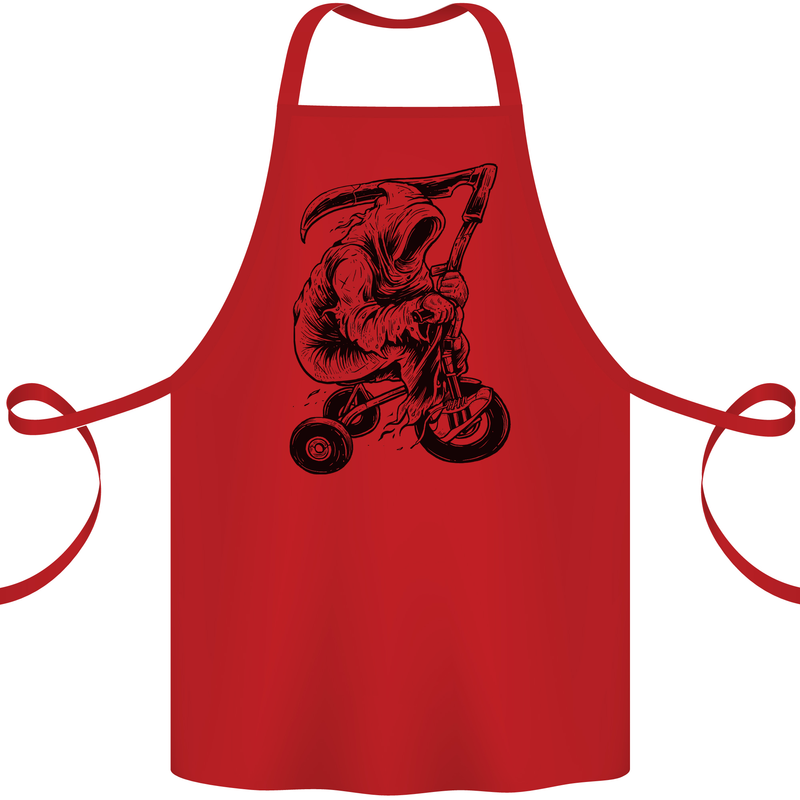 Grim Reaper Trike Bicycle Cycling Gothic Cotton Apron 100% Organic Red