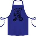 Grim Reaper Trike Bicycle Cycling Gothic Cotton Apron 100% Organic Royal Blue