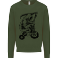 Grim Reaper Trike Bicycle Cycling Gothic Kids Sweatshirt Jumper Forest Green