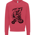 Grim Reaper Trike Bicycle Cycling Gothic Kids Sweatshirt Jumper Heliconia