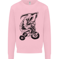 Grim Reaper Trike Bicycle Cycling Gothic Kids Sweatshirt Jumper Light Pink