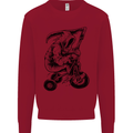 Grim Reaper Trike Bicycle Cycling Gothic Kids Sweatshirt Jumper Red