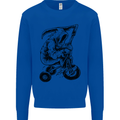 Grim Reaper Trike Bicycle Cycling Gothic Kids Sweatshirt Jumper Royal Blue