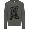 Grim Reaper Trike Bicycle Cycling Gothic Kids Sweatshirt Jumper Storm Grey