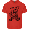 Grim Reaper Trike Bicycle Cycling Gothic Kids T-Shirt Childrens Red