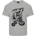 Grim Reaper Trike Bicycle Cycling Gothic Kids T-Shirt Childrens Sports Grey