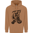 Grim Reaper Trike Bicycle Cycling Gothic Mens 80% Cotton Hoodie Caramel Latte