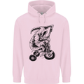 Grim Reaper Trike Bicycle Cycling Gothic Mens 80% Cotton Hoodie Light Pink