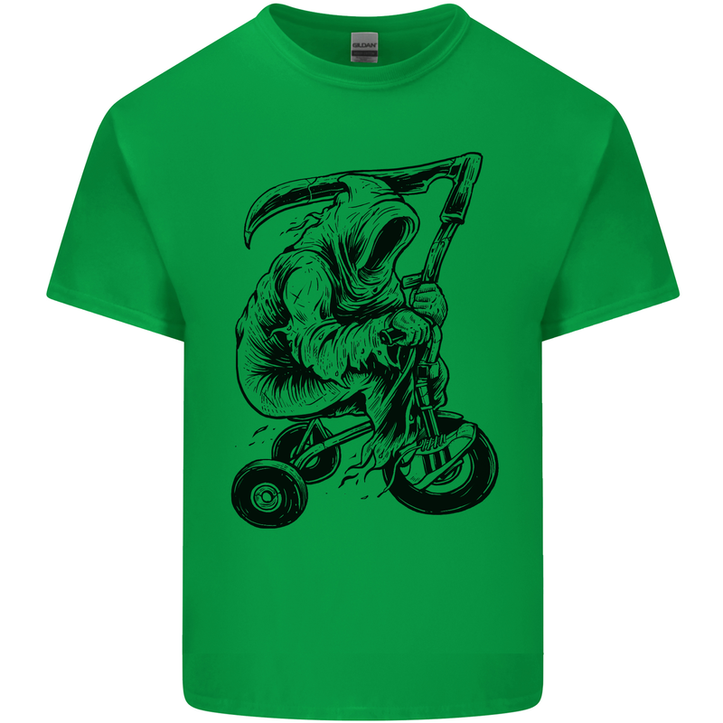 Grim Reaper Trike Bicycle Cycling Gothic Mens Cotton T-Shirt Tee Top Irish Green