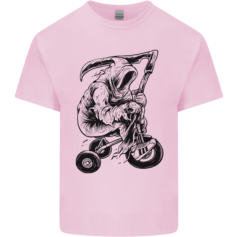 Grim Reaper Trike Bicycle Cycling Gothic Mens Cotton T-Shirt Tee Top Light Pink