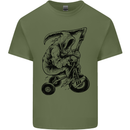 Grim Reaper Trike Bicycle Cycling Gothic Mens Cotton T-Shirt Tee Top Military Green