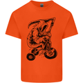 Grim Reaper Trike Bicycle Cycling Gothic Mens Cotton T-Shirt Tee Top Orange