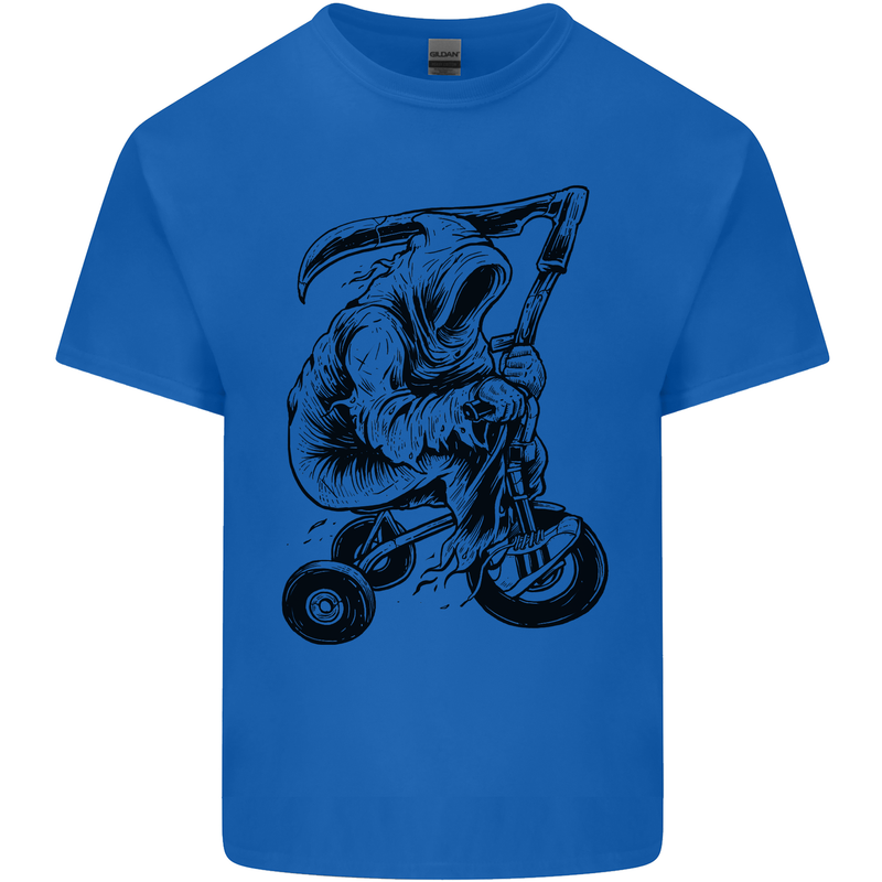 Grim Reaper Trike Bicycle Cycling Gothic Mens Cotton T-Shirt Tee Top Royal Blue