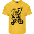 Grim Reaper Trike Bicycle Cycling Gothic Mens Cotton T-Shirt Tee Top Yellow