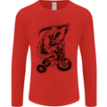 Grim Reaper Trike Bicycle Cycling Gothic Mens Long Sleeve T-Shirt Red