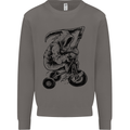 Grim Reaper Trike Bicycle Cycling Gothic Mens Sweatshirt Jumper Charcoal