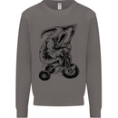 Grim Reaper Trike Bicycle Cycling Gothic Mens Sweatshirt Jumper Charcoal
