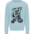 Grim Reaper Trike Bicycle Cycling Gothic Mens Sweatshirt Jumper Light Blue