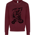 Grim Reaper Trike Bicycle Cycling Gothic Mens Sweatshirt Jumper Maroon