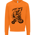 Grim Reaper Trike Bicycle Cycling Gothic Mens Sweatshirt Jumper Orange