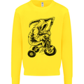 Grim Reaper Trike Bicycle Cycling Gothic Mens Sweatshirt Jumper Yellow