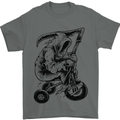 Grim Reaper Trike Bicycle Cycling Gothic Mens T-Shirt Cotton Gildan Charcoal