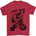 Grim Reaper Trike Bicycle Cycling Gothic Mens T-Shirt Cotton Gildan Red