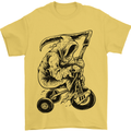 Grim Reaper Trike Bicycle Cycling Gothic Mens T-Shirt Cotton Gildan Yellow